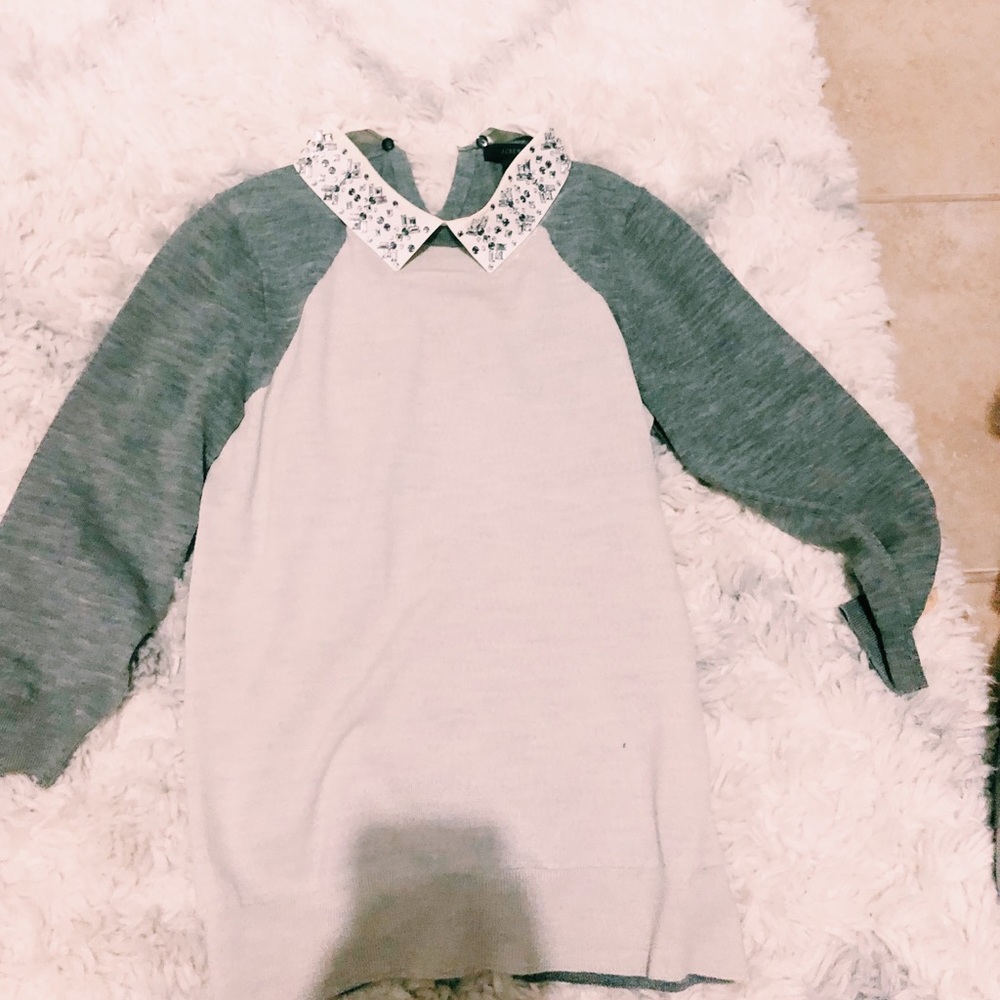 J. Crew sweater with sparkly collar